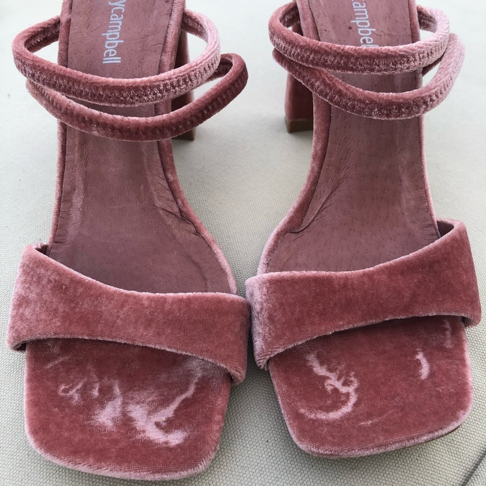 Pink velvet sandals.  Size 7.5.